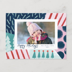 Festive Cheerful Colourful Photo Holiday Postcard