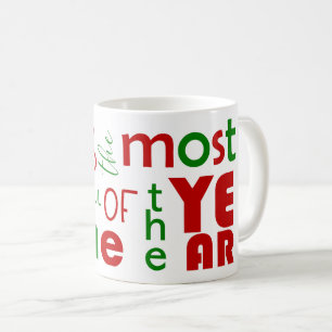Festive Cheerful Red Green Christmas Coffee Mug