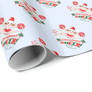 Festive Cheerleader Wrapping Paper