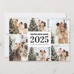 Festive Cheers   Elegant Happy New Year 6 Photo Holiday Card