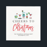 Festive Cheers to Christmas Cocktail Holiday Party Napkin<br><div class="desc">Festive Cheers to Christmas Cocktail Holiday Party Napkins</div>