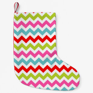 Festive Chevron Pattern – Retro Holiday Stripes Small Christmas Stocking