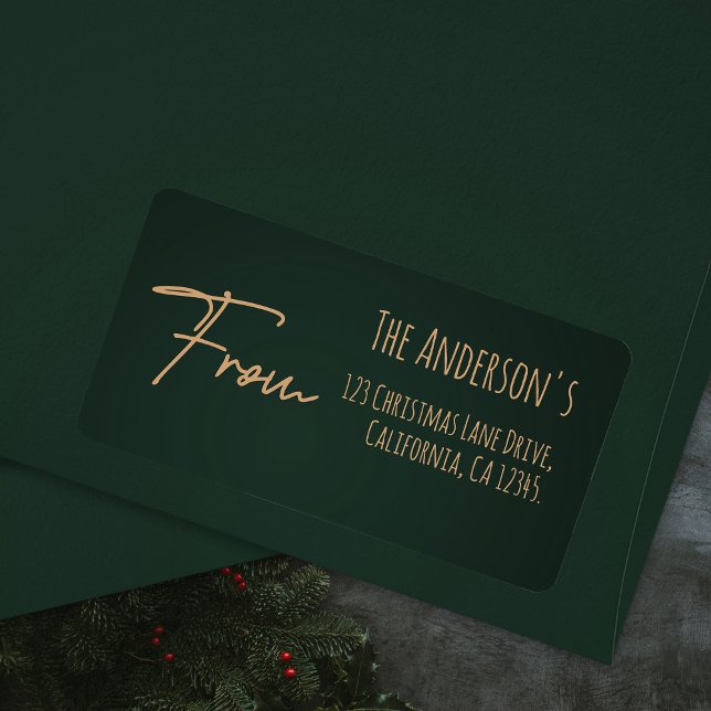 Festive Chic Elegant Rich Dark Green Address Label (Creator Uploaded)