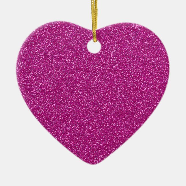 Festive Chic Pink Glitter Background Romantic Ceramic Ornament (Front)