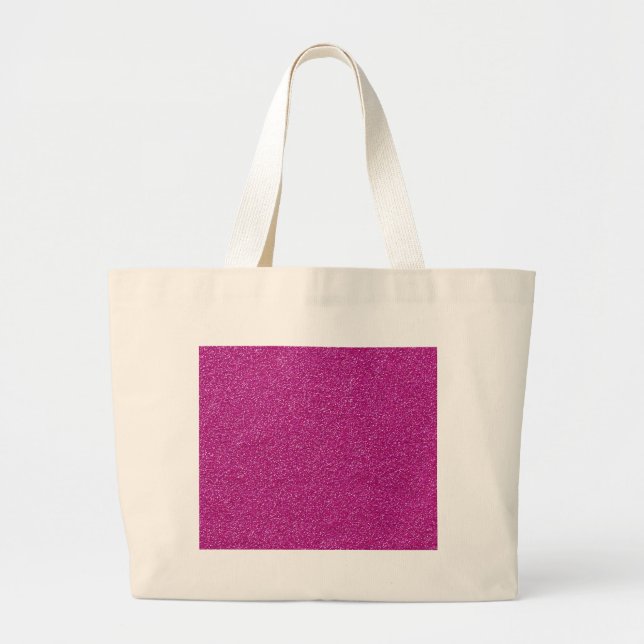 Festive Chic Pink Glitter Background Romantic Large Tote Bag (Front)