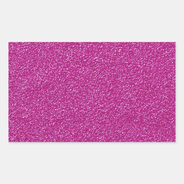 Festive Chic Pink Glitter Background Romantic Rectangular Sticker (Front)