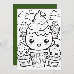 Festive Christmas add text ice cream Holiday Card