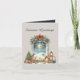 Festive Christmas add text scene Holiday Card