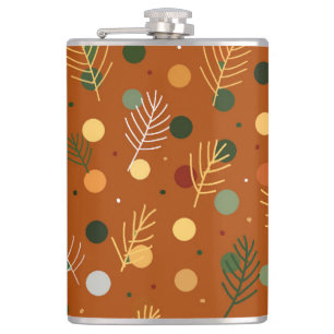 Festive Christmas and New Year pattern  Hip Flask