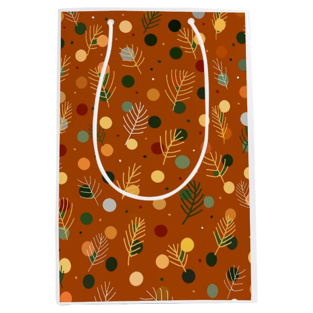 Festive Christmas and New Year pattern  Medium Gift Bag (Front)