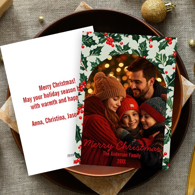 Festive Christmas Arch Shaped Photo Frame  Holiday Card (Creator Uploaded)