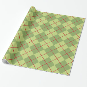 Festive Christmas Argyle Wrapping Paper