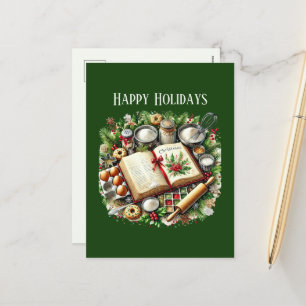 Festive Christmas baking lovers Holiday Postcard