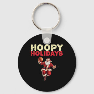 Festive Christmas Basketball Santa 2 Key Ring