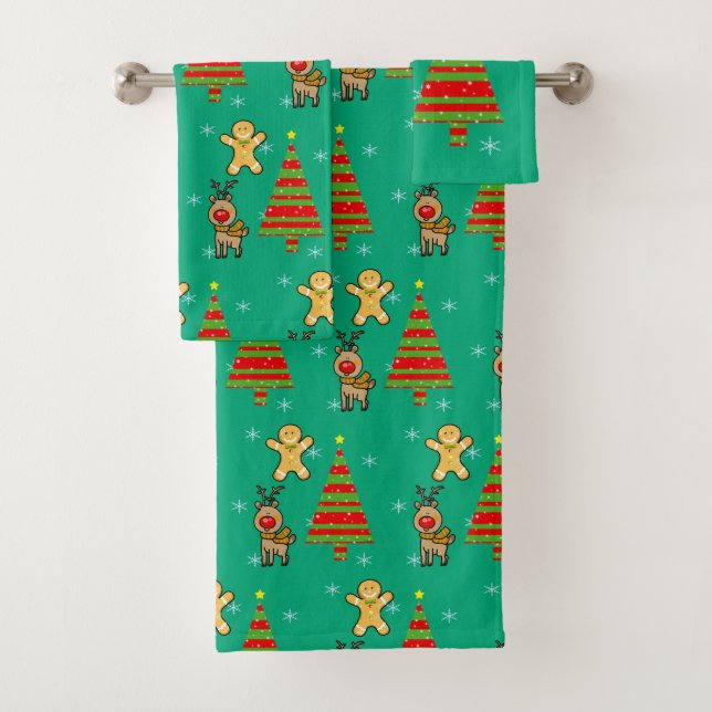 festive Christmas Bath Towel Set (Insitu)