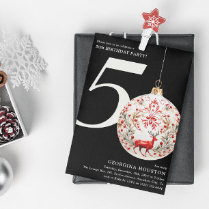 Festive Christmas Bauble 50th Birthday Party Invitation