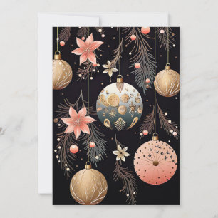 Festive Christmas Baubles Greeting Card