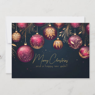 Festive Christmas Baubles Greeting Card