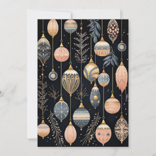 Festive Christmas Baubles Greeting Card