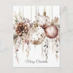 Festive Christmas Baubles Greeting Card