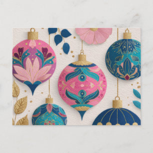 Festive Christmas Baubles Greeting Card