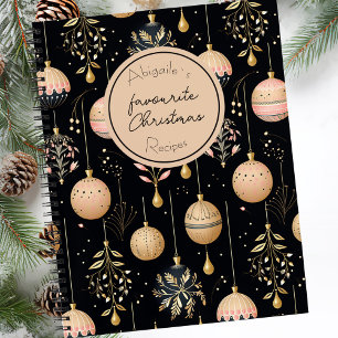 Festive Christmas Baubles Pattern Recipe  Notebook