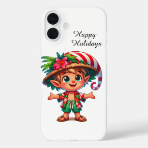 Festive Christmas beach customisable Elf iPhone 16 Plus Case