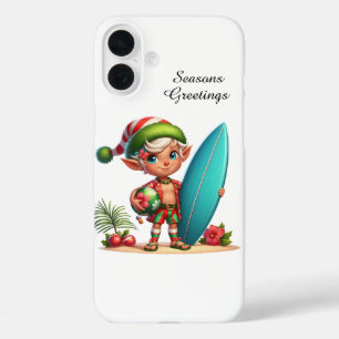 Festive Christmas beach customisable Elf  iPhone 16 Plus Case