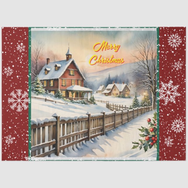 Festive Christmas Beautiful Modern Collection Tissue Paper (Front)
