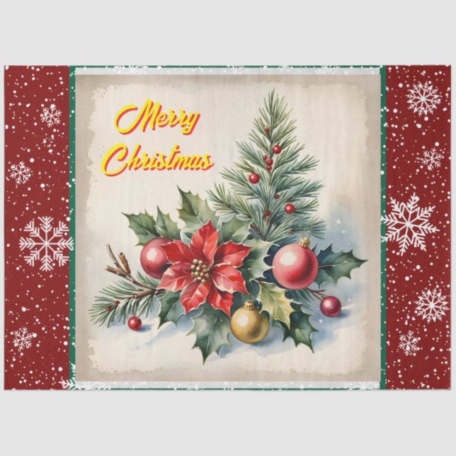 Festive Christmas Beautiful Old Collection Tissue Paper (Front)
