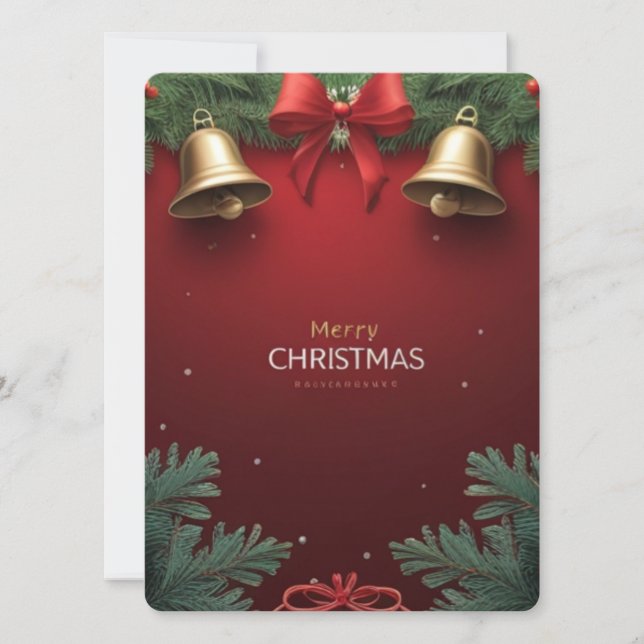 Festive Christmas Bells and Ornaments design  Holiday Card (Front)