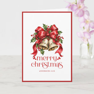 Festive Christmas Bells Custom Photo Card