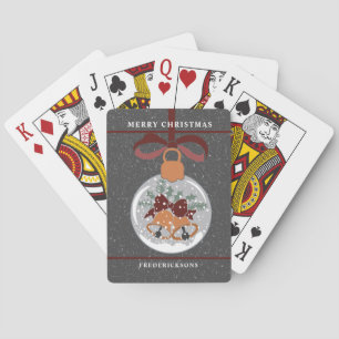 Festive Christmas Bells Ornament Bicycle Playing C Cards