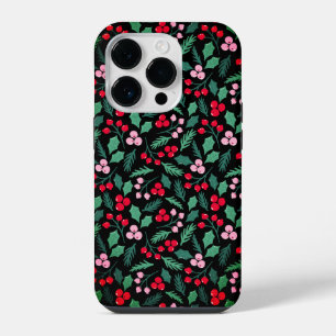 Festive Christmas Berry Delight seamless pattern iPhone 14 Pro Case