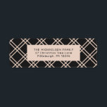 Festive Christmas Black and Cream Check Return Return Address Label<br><div class="desc">Festive Christmas label features a black and cream check pattern background for your return name and address. Please view this Christmas holiday collection for coordinating plaid invitations and accessories!</div>