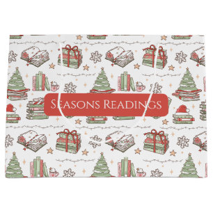 Festive Christmas Books Reading Medium Gift Bag