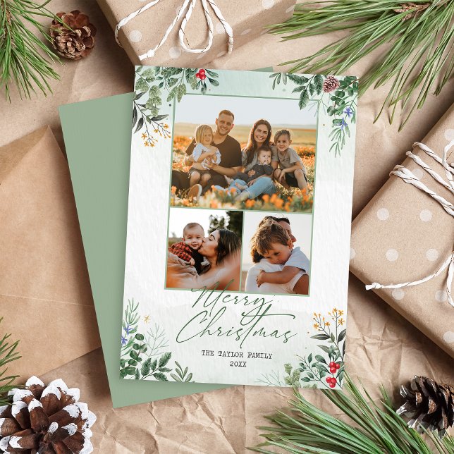 Festive Christmas Botanical Floral Holiday Card (Creator Uploaded)