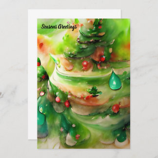 Festive Christmas Cake AI Art Green Red White