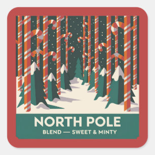 Festive Christmas candy cane blend Square Sticker