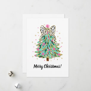 Festive Christmas Card Coquette Bow