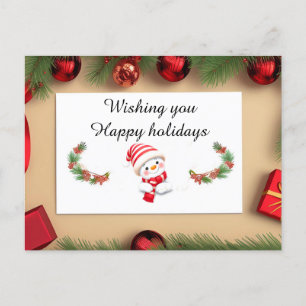 Festive Christmas Card with Decorations