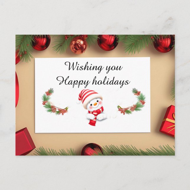 Festive Christmas Card with Decorations (Front)