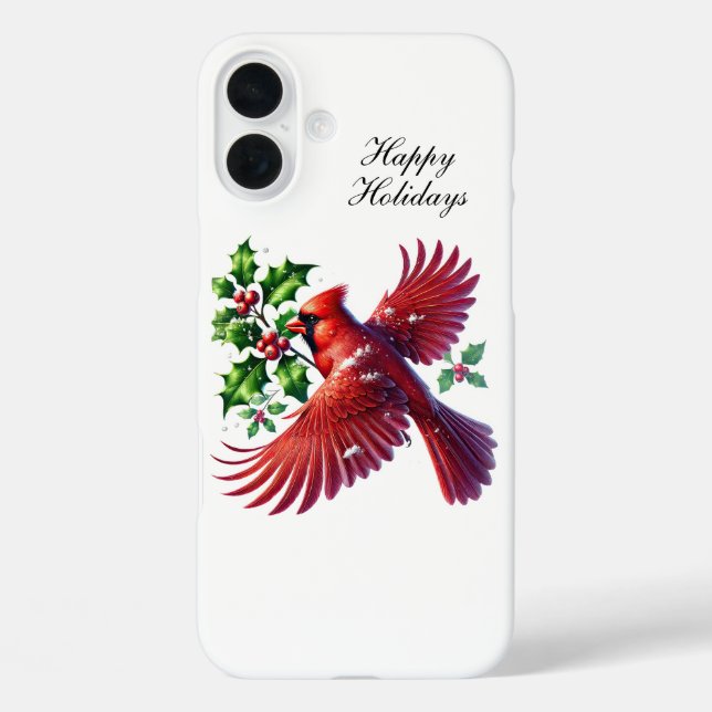Festive Christmas Cardinal Holiday Case-Mate iPhone Case (Back)