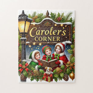Festive Christmas Caroler's corner Jigsaw Puzzle