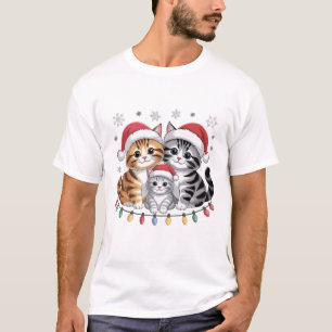 Festive Christmas Cat T-Shirt