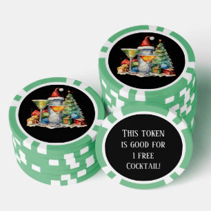 Festive Christmas cocktail free drink Poker Chips