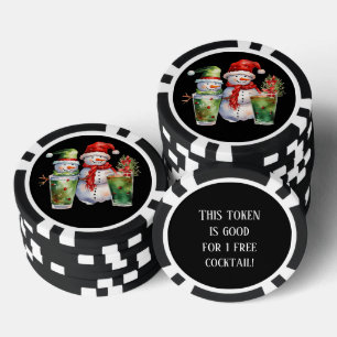 Festive Christmas cocktail free drink  Poker Chips