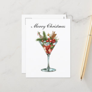 Festive Christmas cocktails  Holiday Postcard