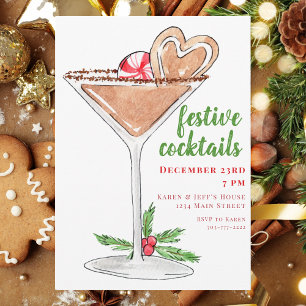 Festive Christmas Cocktails Martini  Invitation