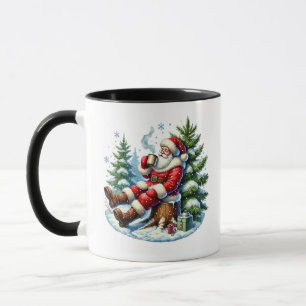 Festive Christmas cocoa Santa add monogram Mug